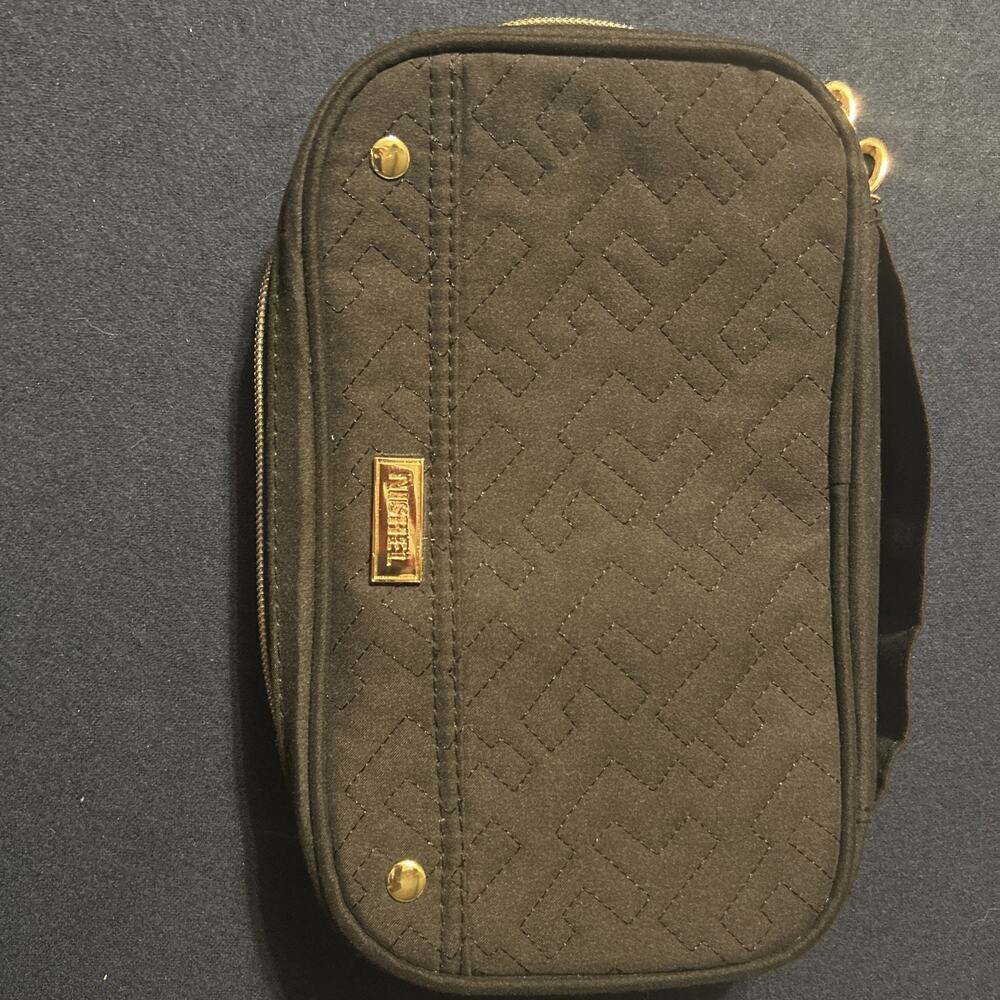 NISHEL Black Travel Toiletry Bag Portable Makeup Organizer Cosmetic Case